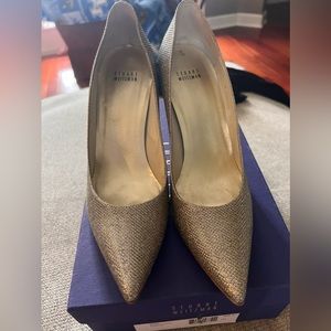 Stuart Weitzman 85 Pump in Platinum Noir